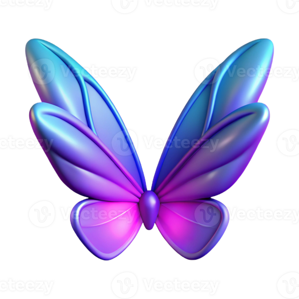 3D Render of a Colorful Butterfly png