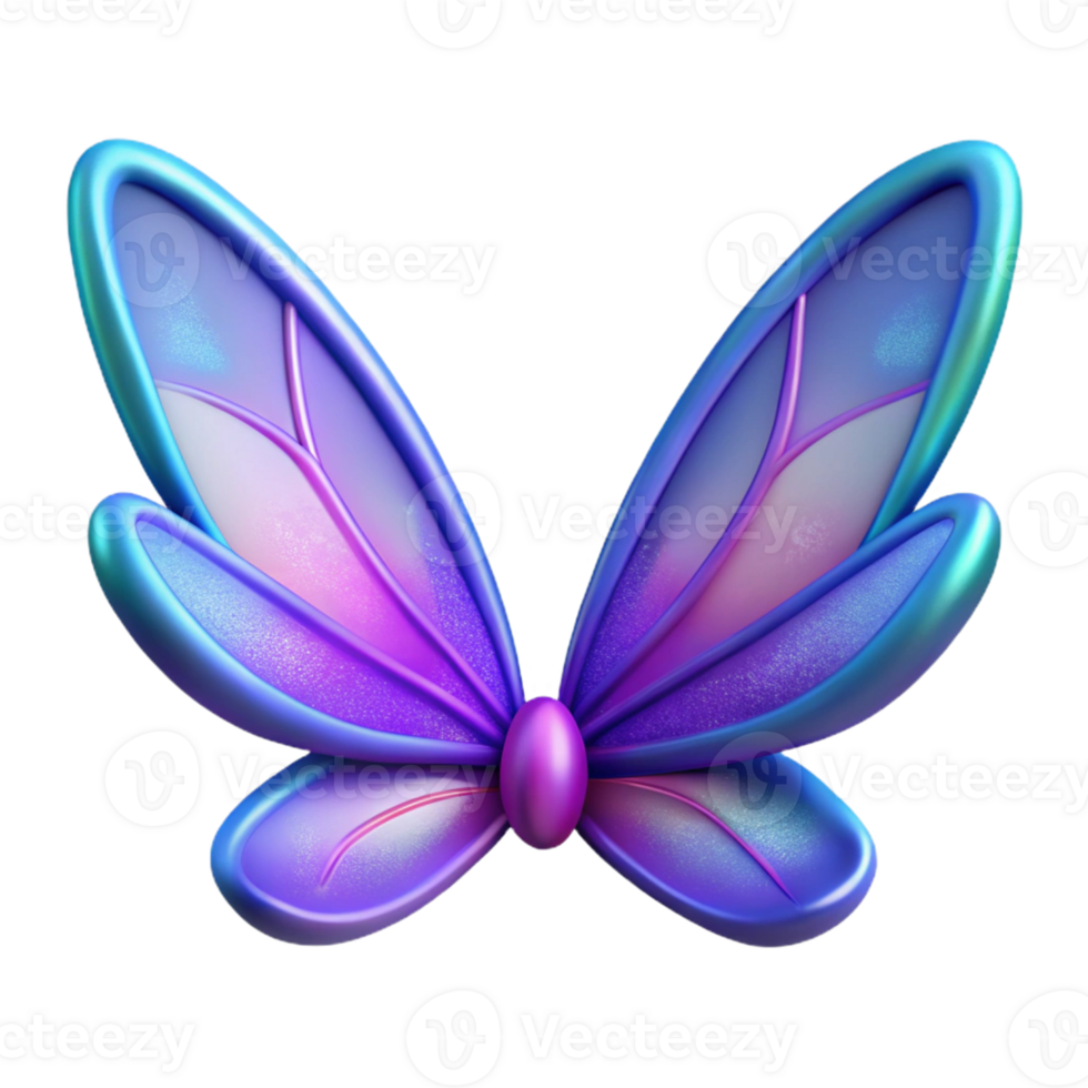 3D Render of Sparkling Butterfly Wings png