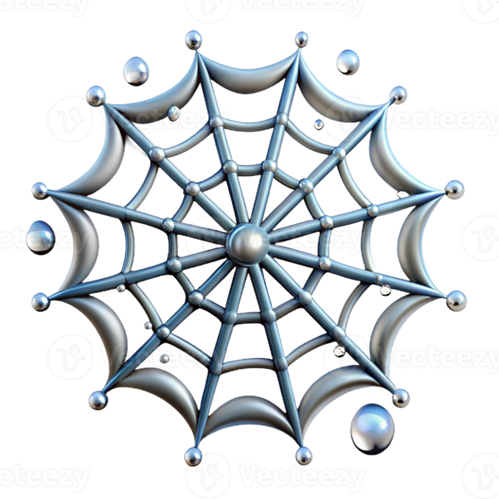 3D Metallic Web Illustration png