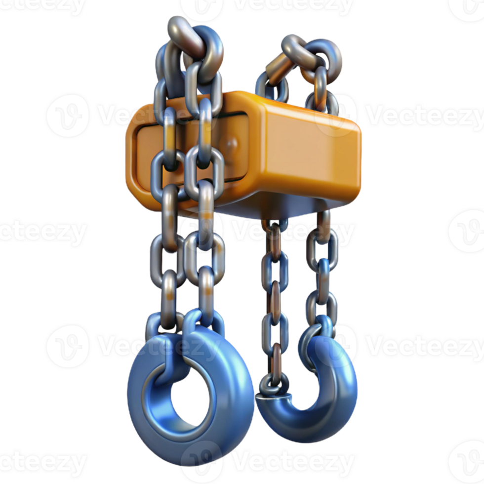 3D Render Chain Hoist Lifting Mechanism png