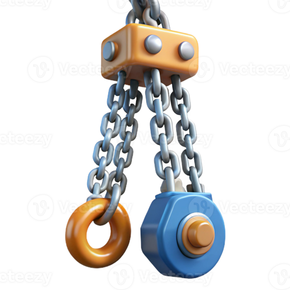 3D Render Chain Hoist Illustration png