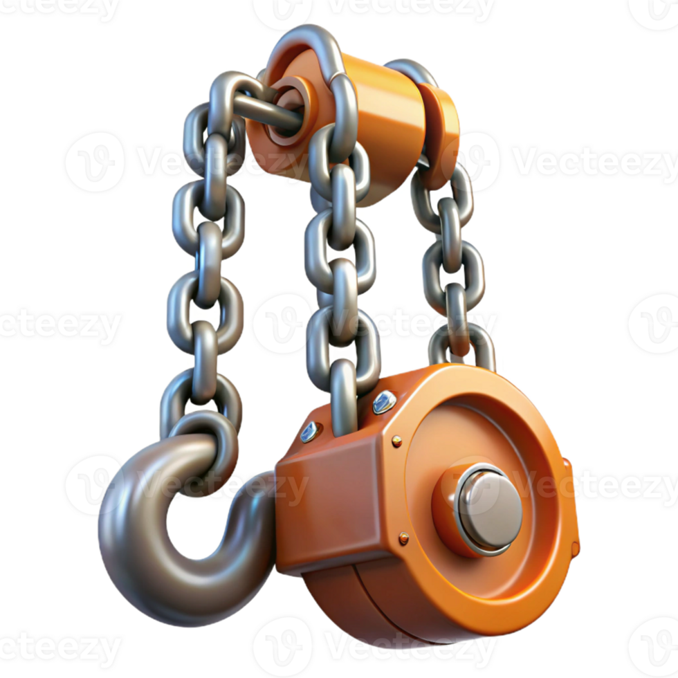 3D Render Chain Hoist Illustration png
