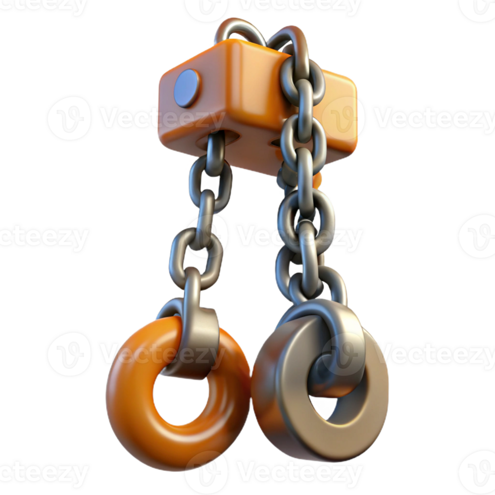3D Render Orange Chain Hoist png