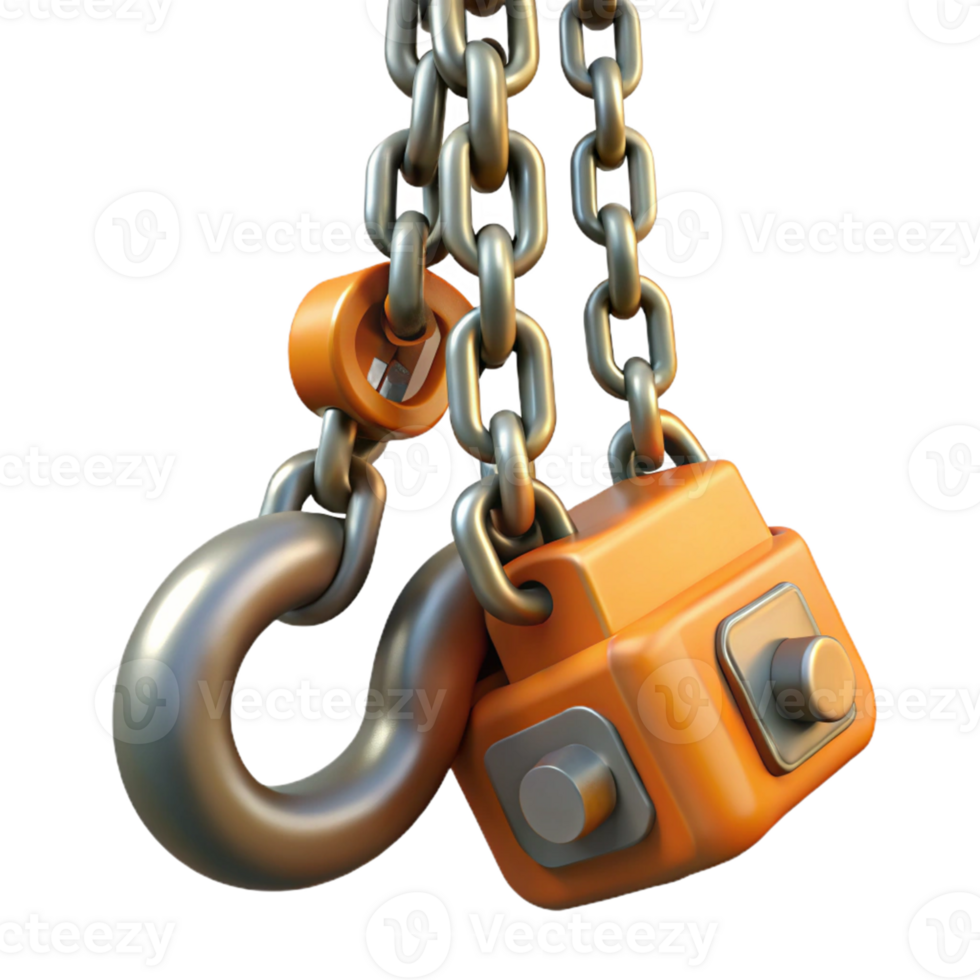 3D Render Chain and Hook png