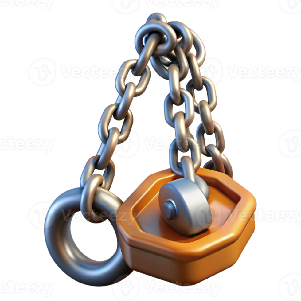 3D Render of Metal Chain Hoist png
