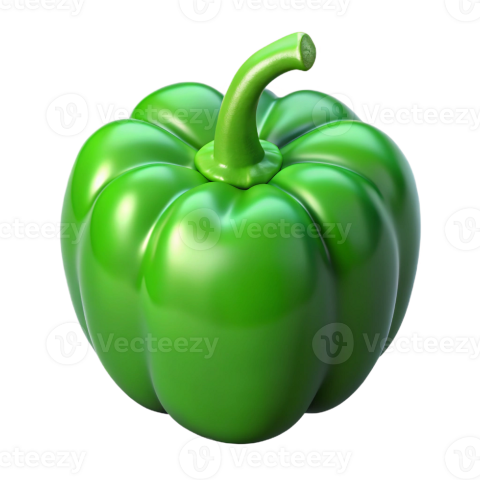 3D Render Green Bell Pepper png