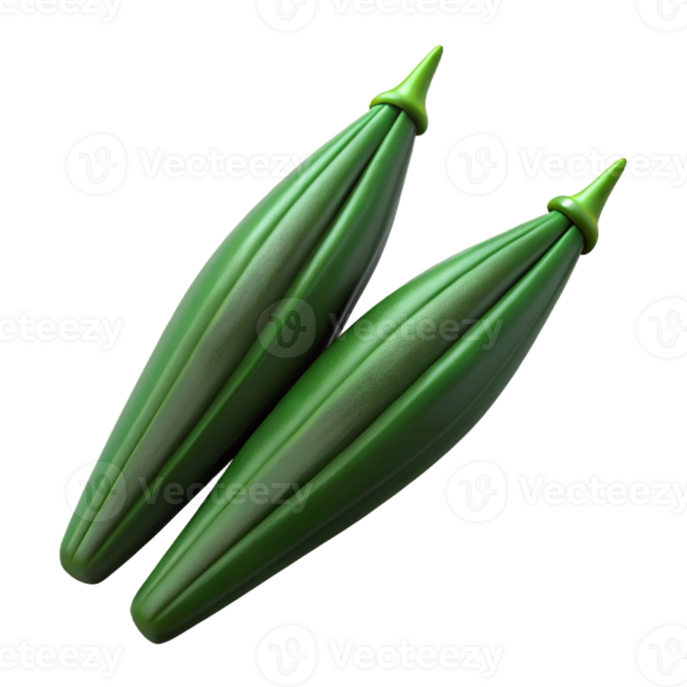 3D Render Green Plant Pods Illustration png