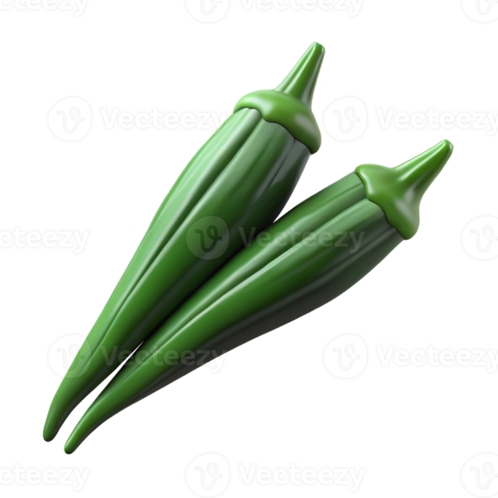 3D Render of Okra png