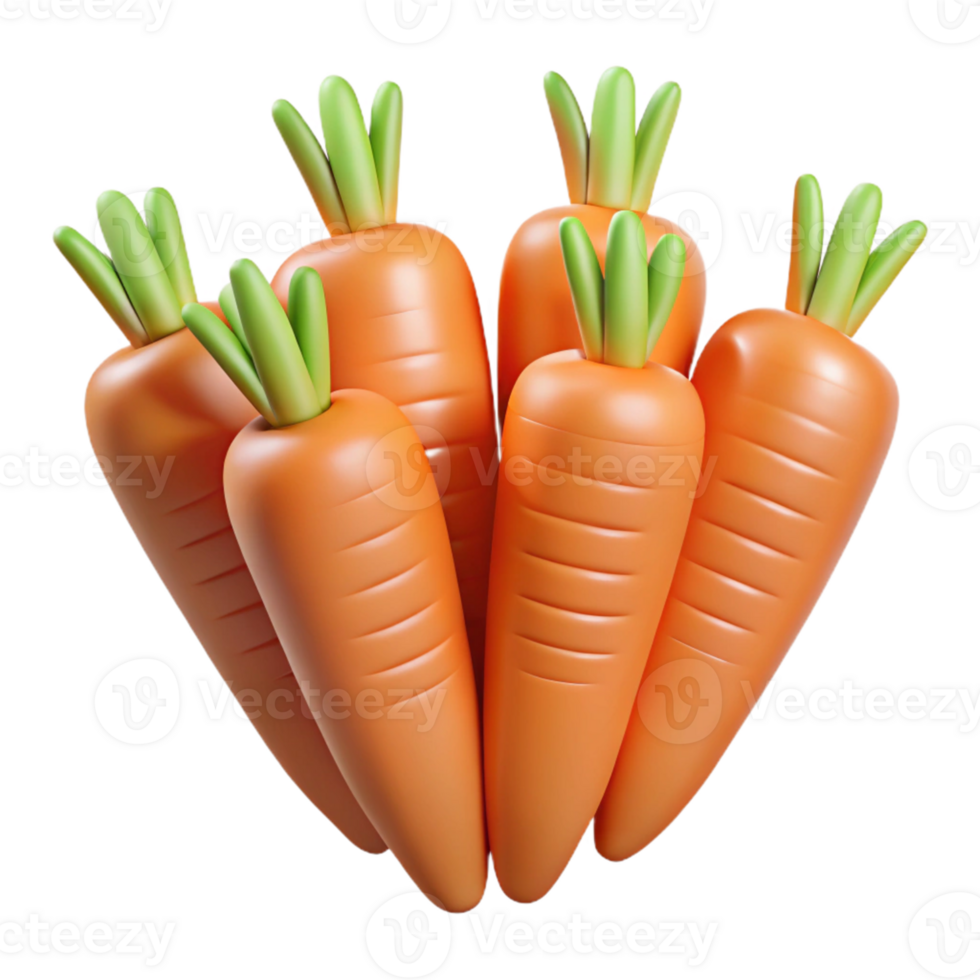 3D Render of Carrots Bunch png