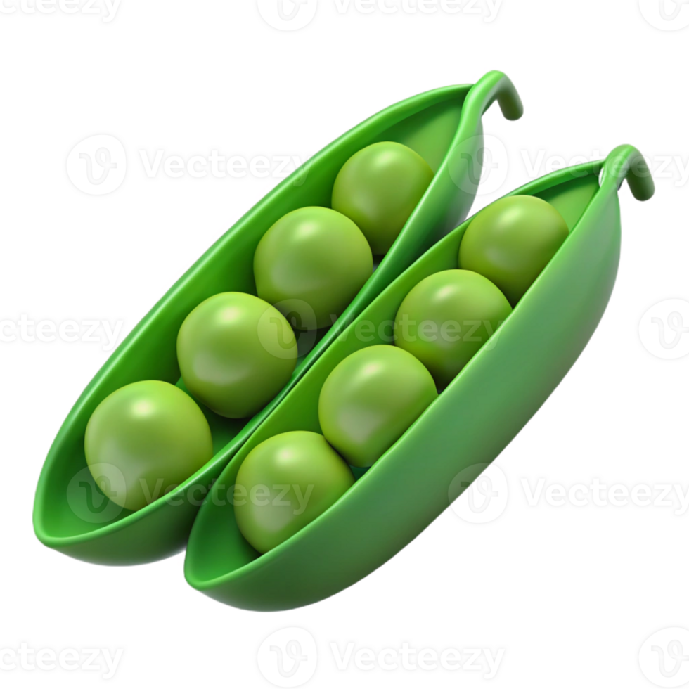 3D Render of Peas in Pods png