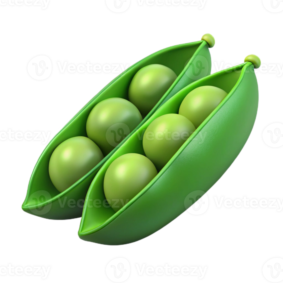 3D Render of Peas in a Pod png