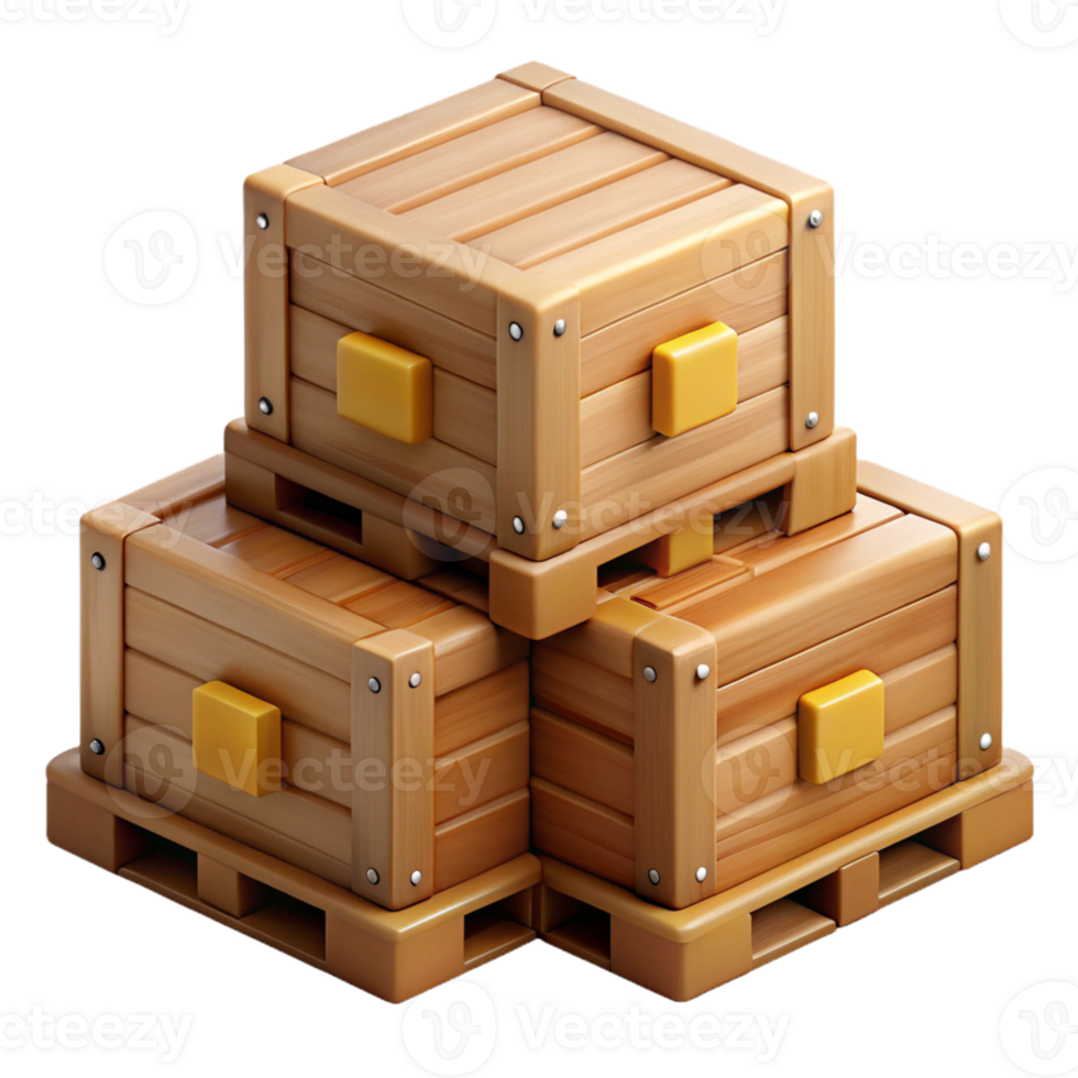 Wooden Crates 3D Illustration png