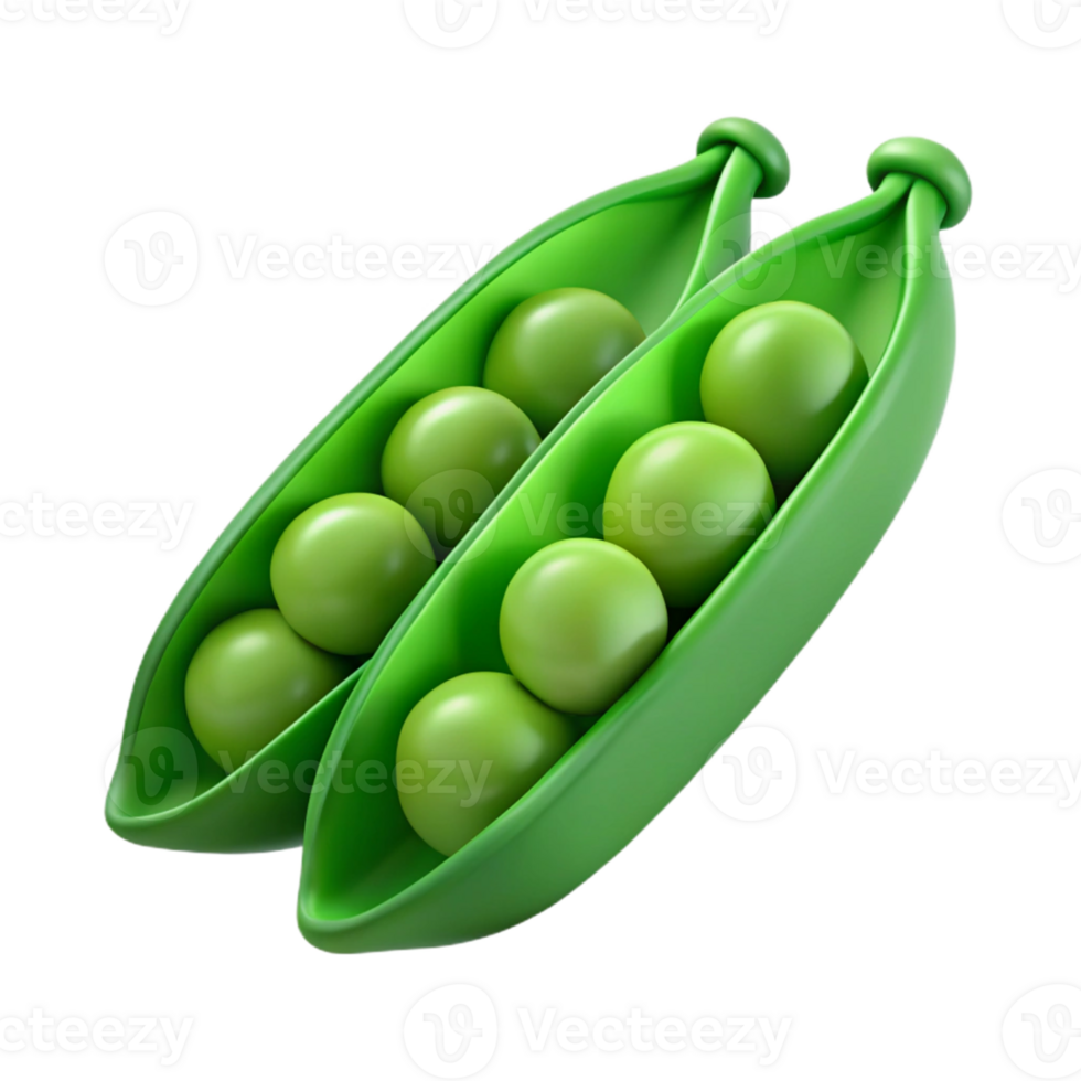 3D Render of Peas in Pods png