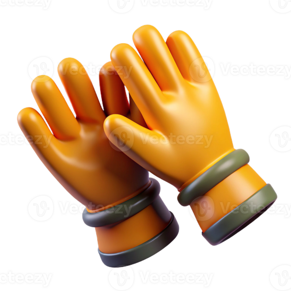 3D Render Cartoon Gloves png
