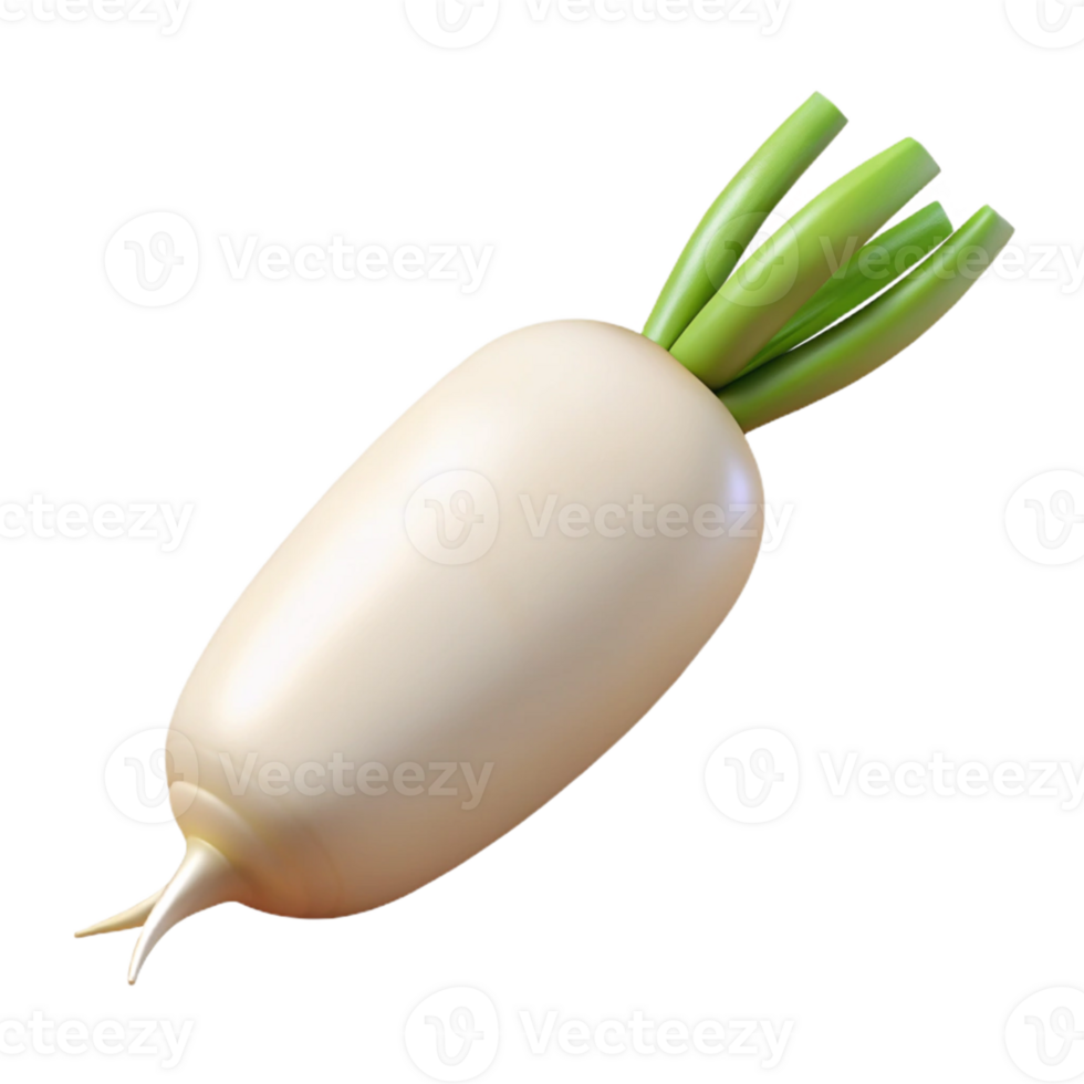 3D Render of White Radish png
