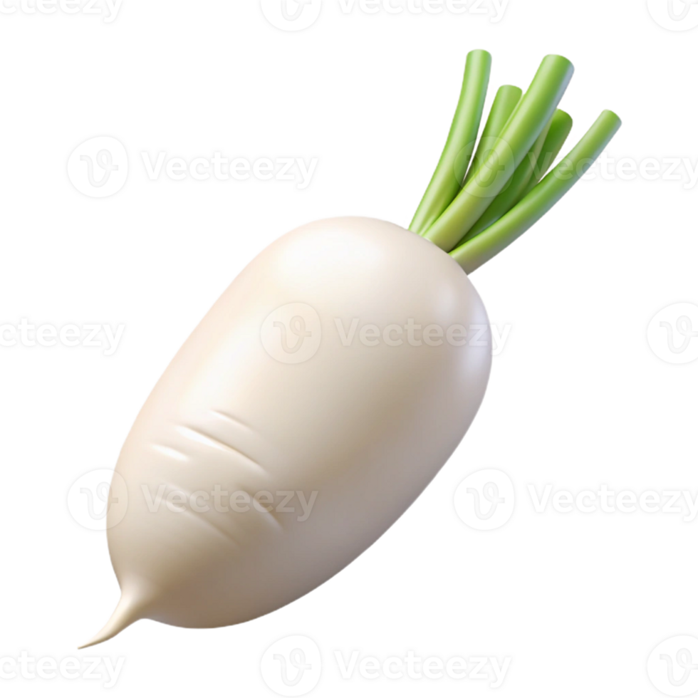 3D Render of a White Radish png