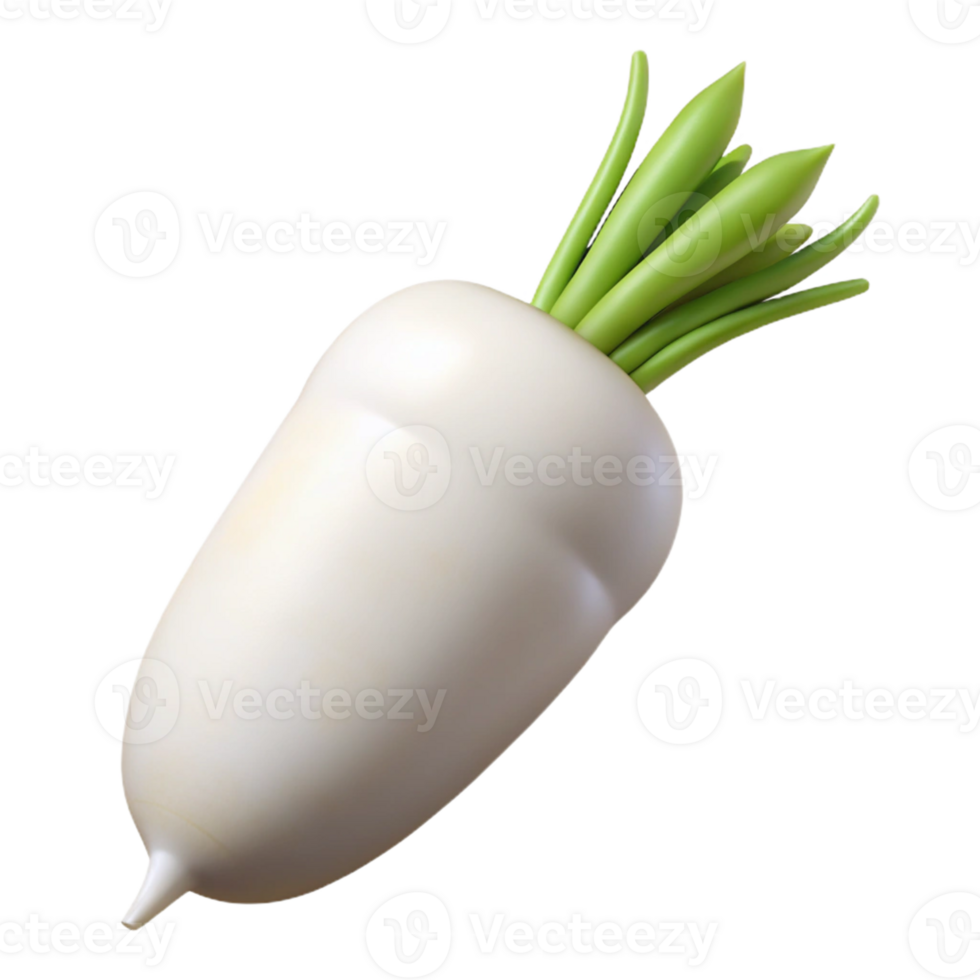 3D Render of White Radish png