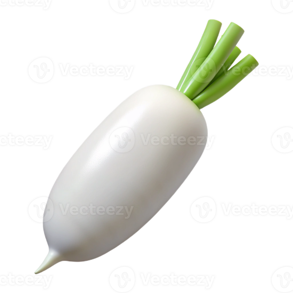 3D Render of a White Radish png