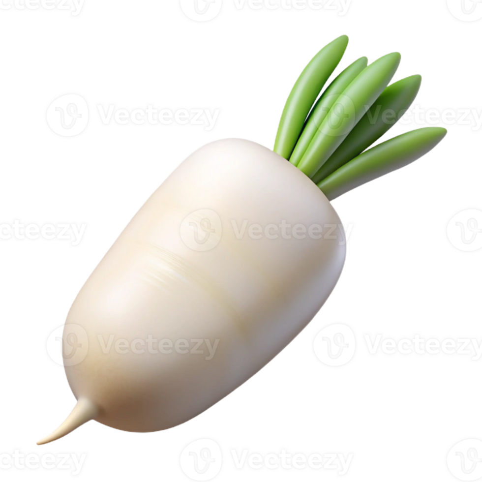 3D Render of a White Radish png
