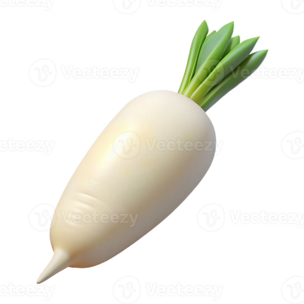 3D Render of White Radish png