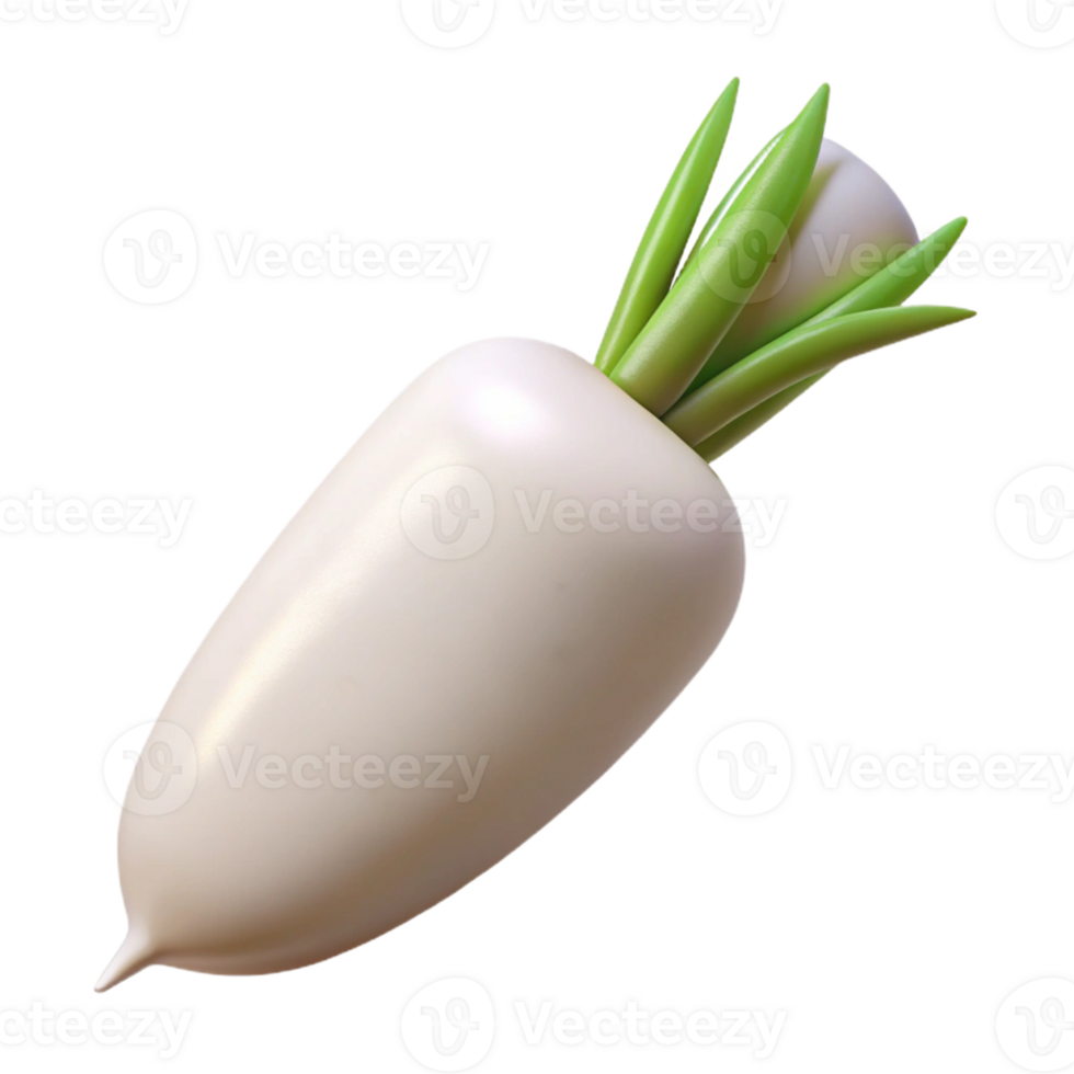 3D Render of White Radish png