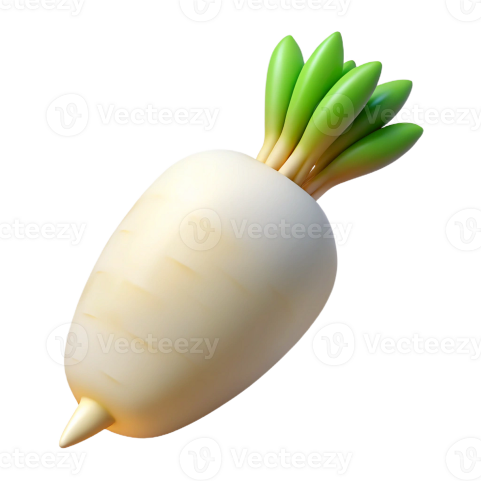 3D Render of White Radish png
