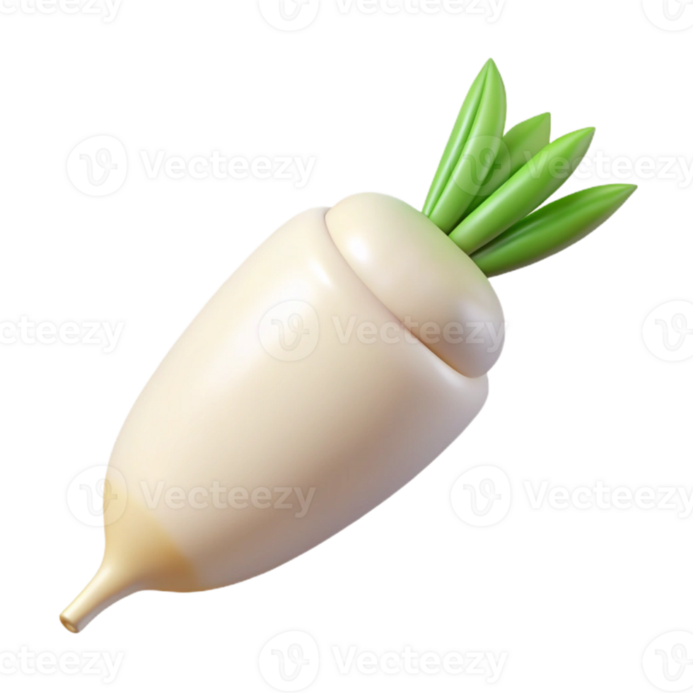 3D Render of a Cartoon Radish png