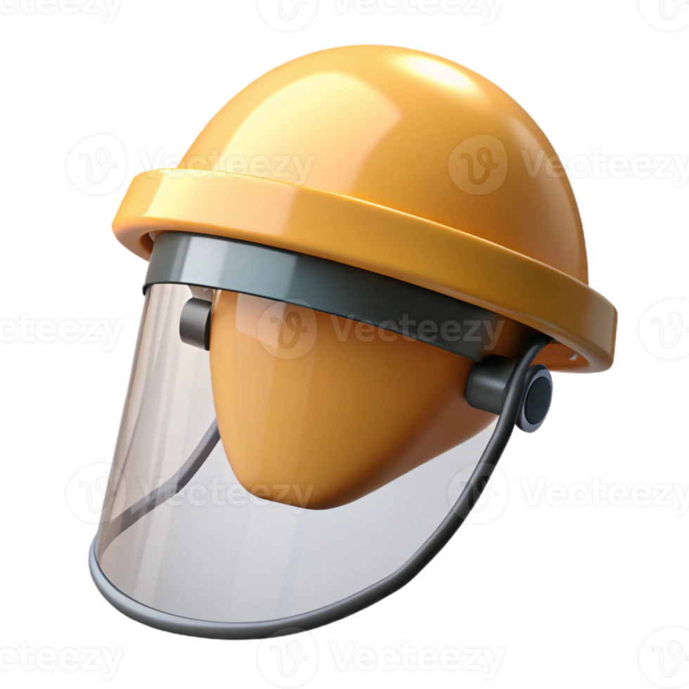 3D Render Safety Helmet with Face Shield png