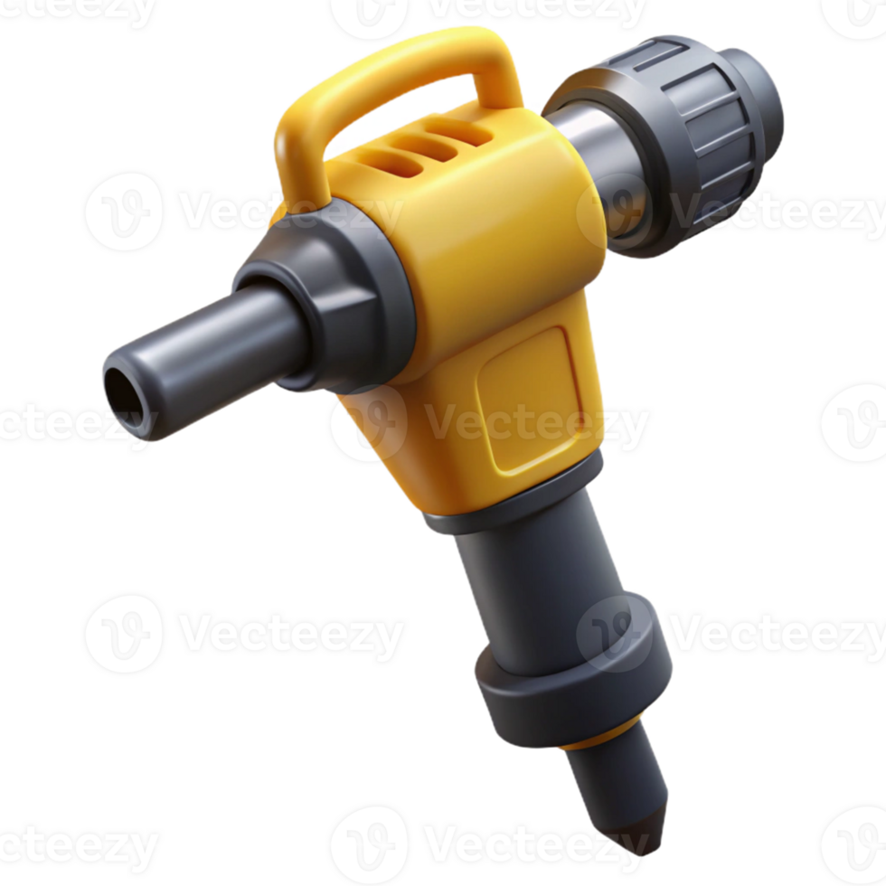 3D Model Yellow and Gray Demolition Hammer png