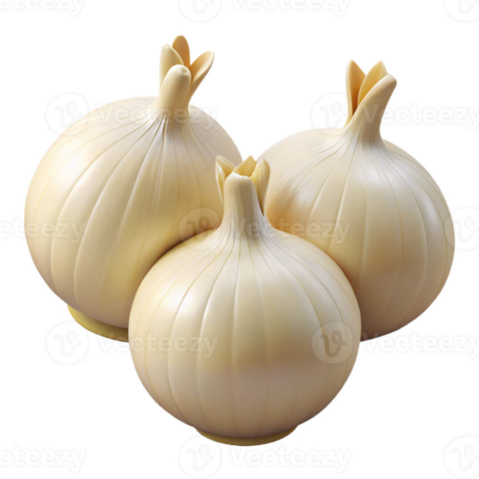 3D Render of Three Onions png