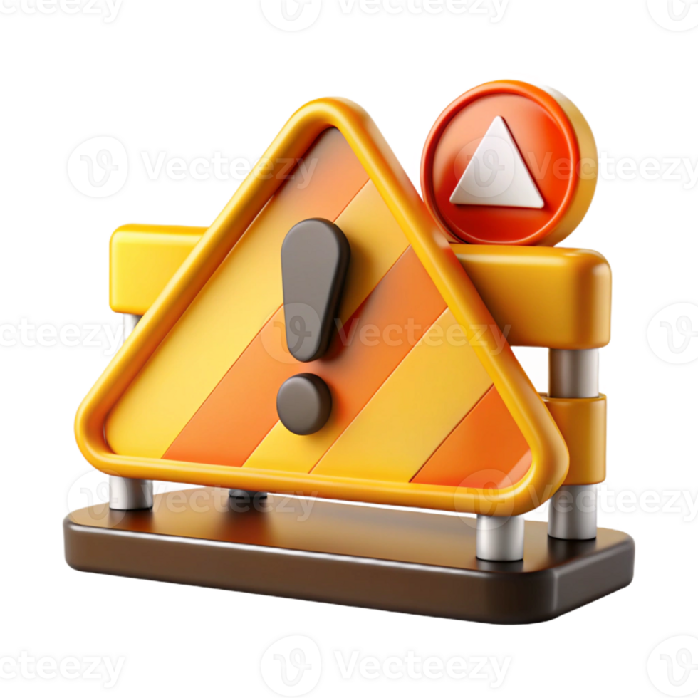 3D Warning Sign Illustration png