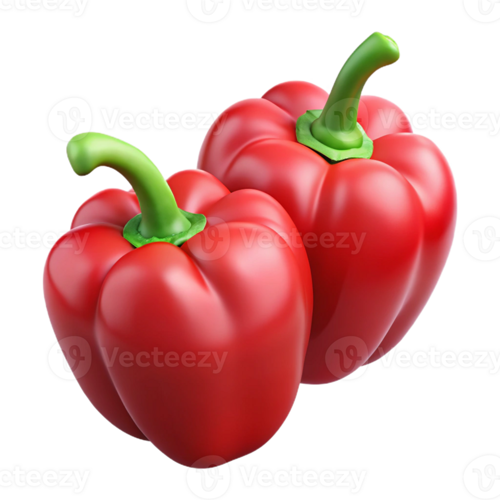 3D Render Red Bell Peppers png