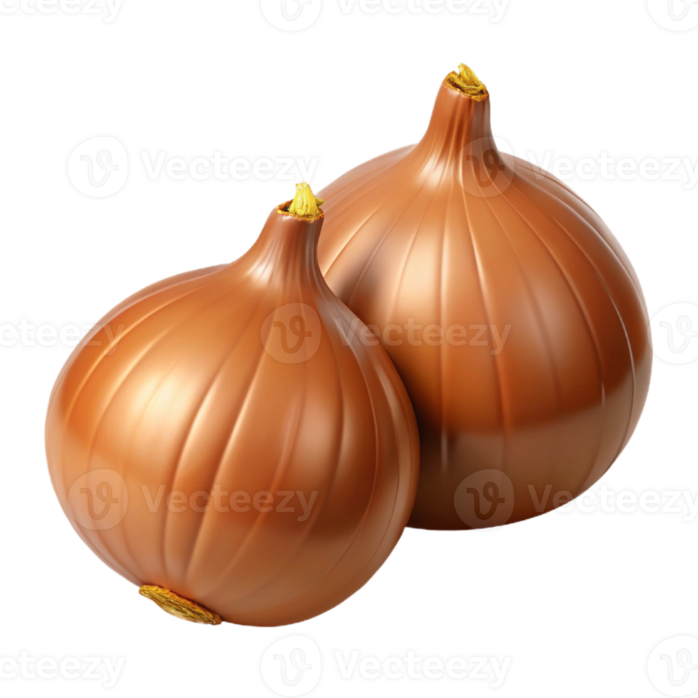 3D Render Brown Onions, Closeup png