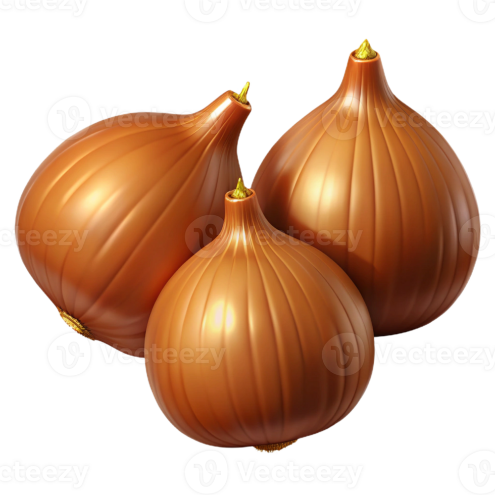 3D Render of Brown Onions png