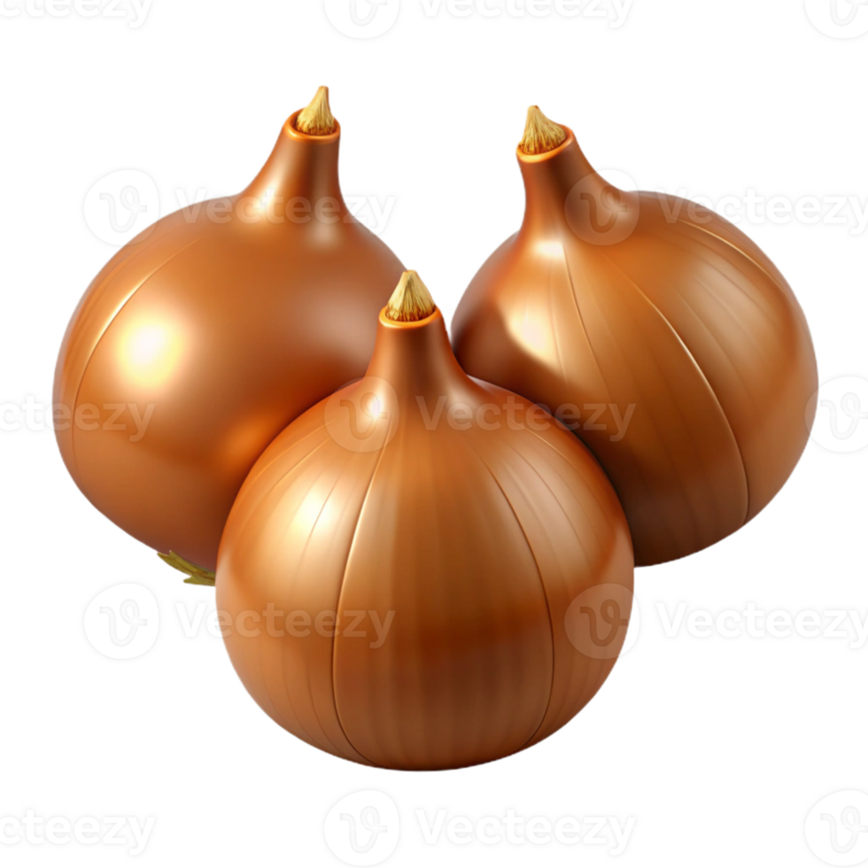 3D Render of Three Onions png