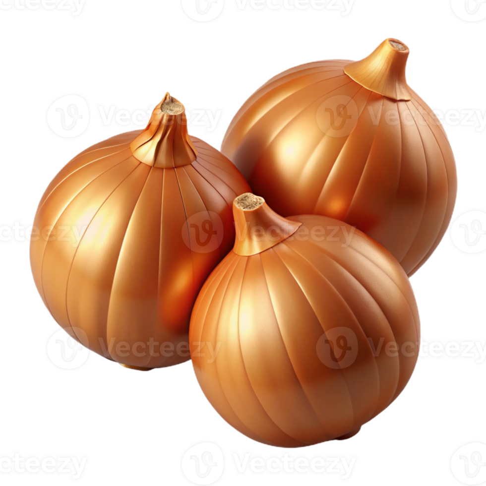 3D Render Golden Onions png