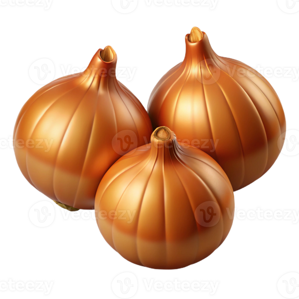3D Render of Golden Onions png