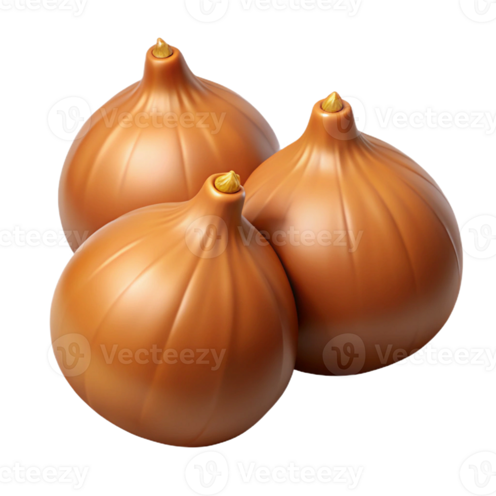 3D Render of Three Onions png