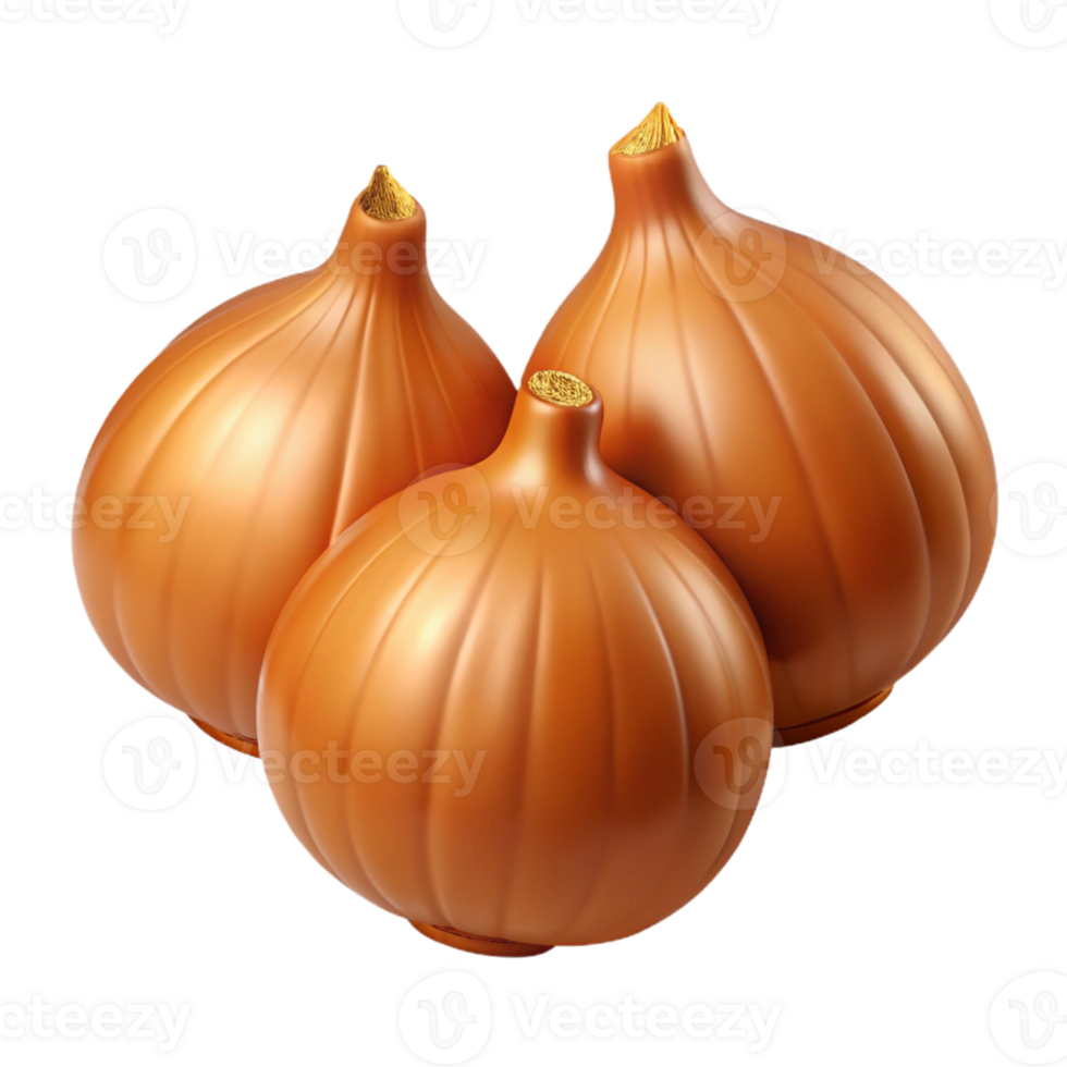 3D Render of Golden Onions png