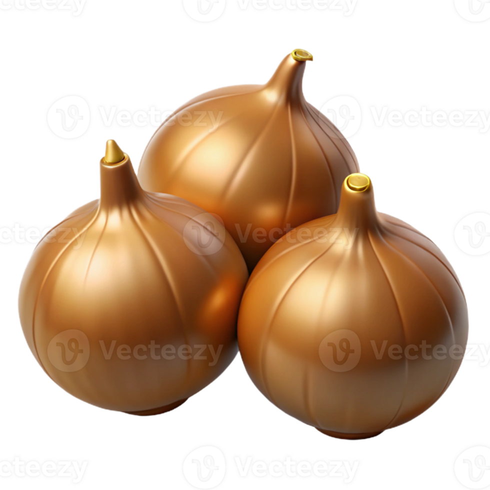 Golden Onion 3D Illustration png