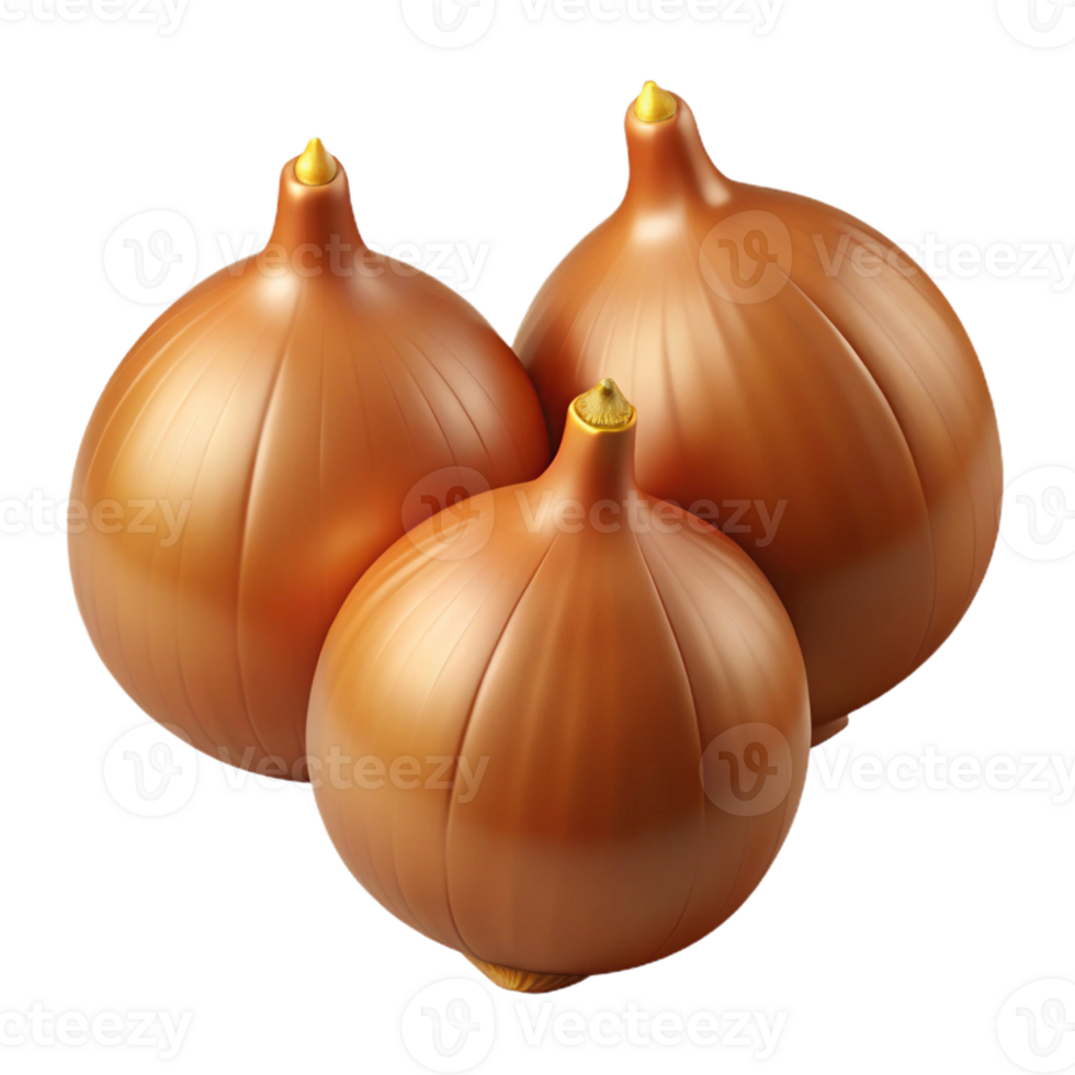 3D Render of Three Onions png