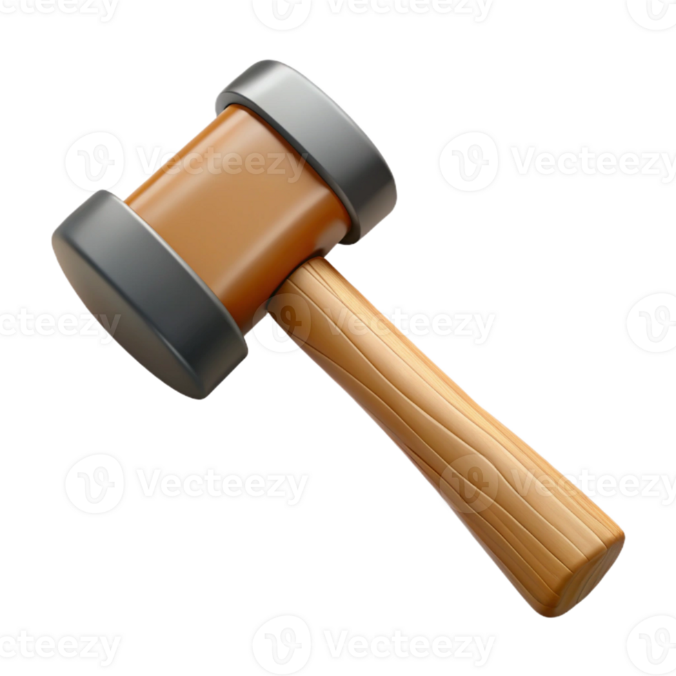 3D Model Wooden Hammer Illustration png