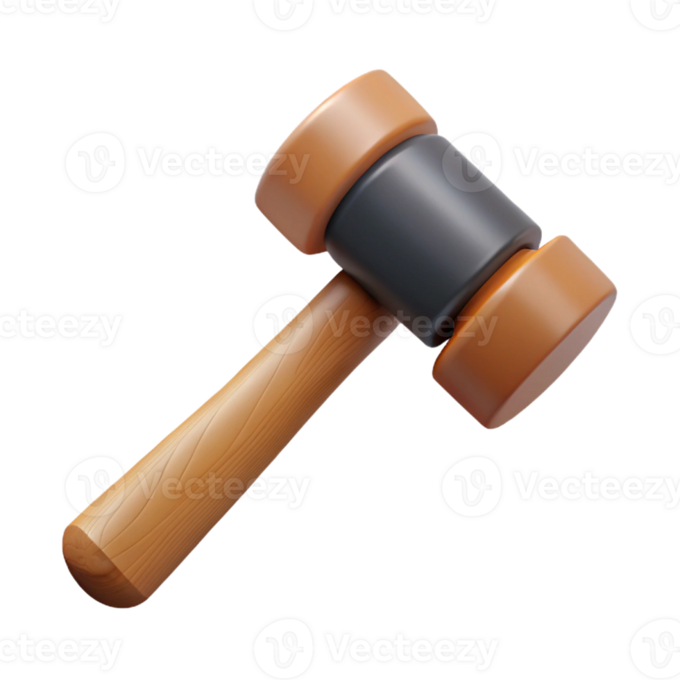 Wooden Gavel 3D Render Illustration png