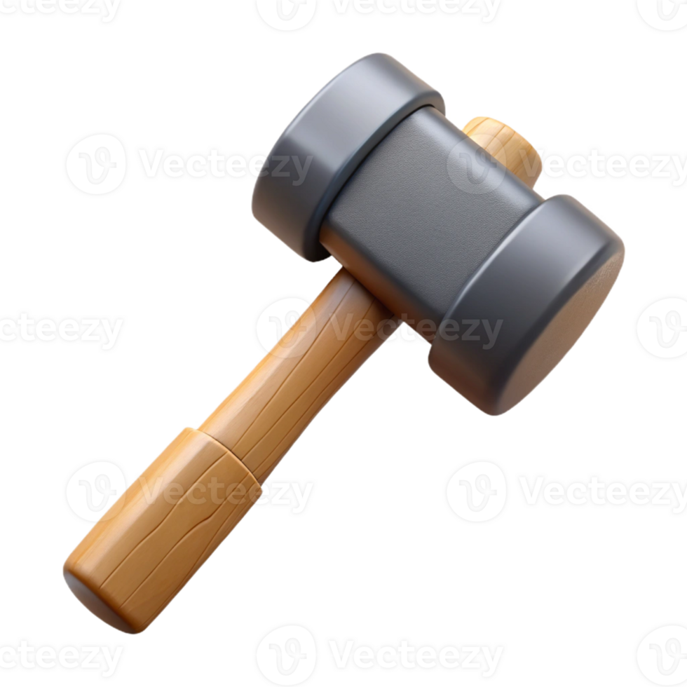 3D Model of a Wooden Hammer png