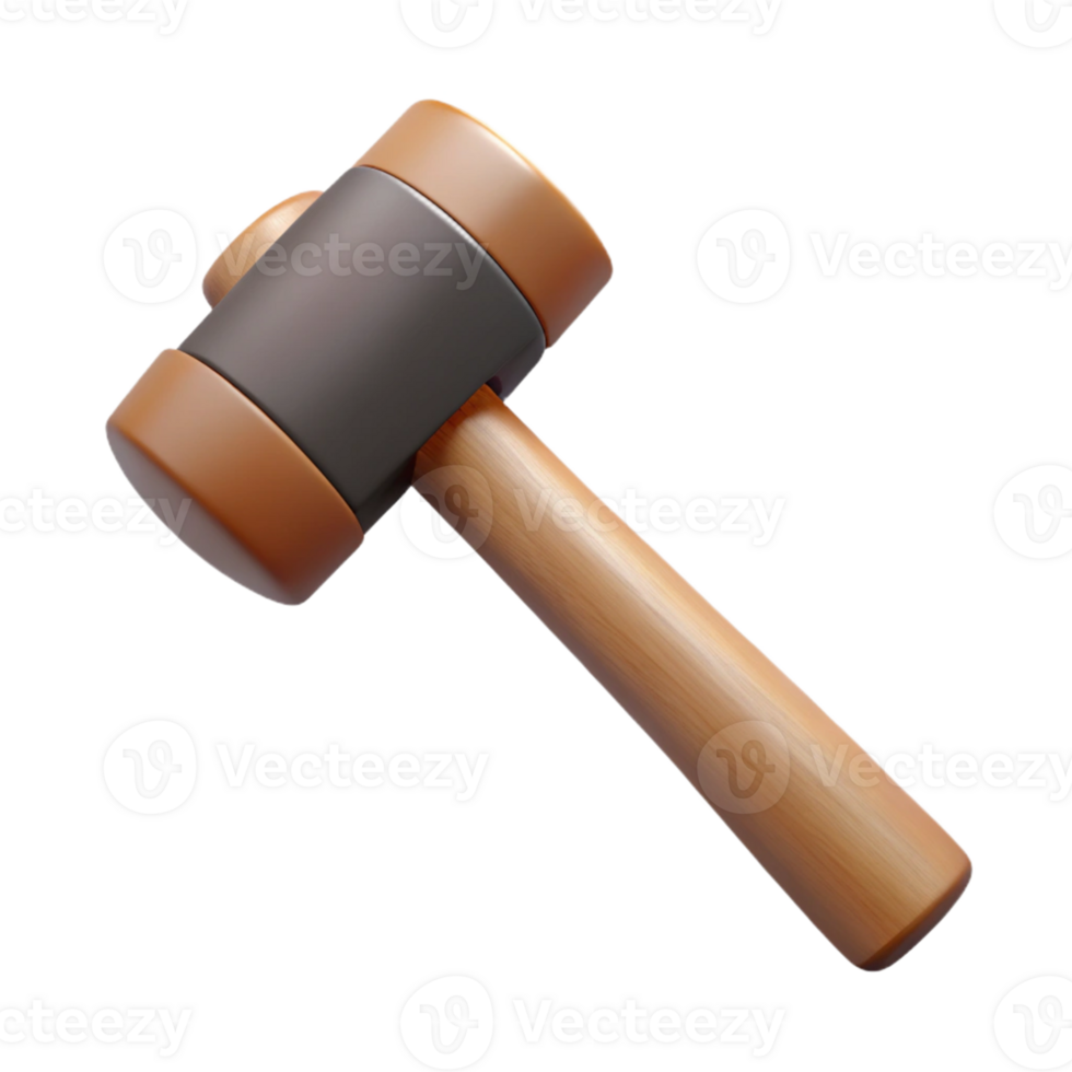Wooden Mallet 3D Render png