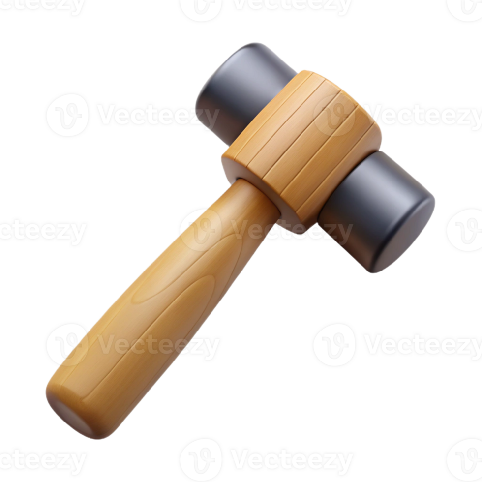 3D Model Wooden Hammer Illustration png