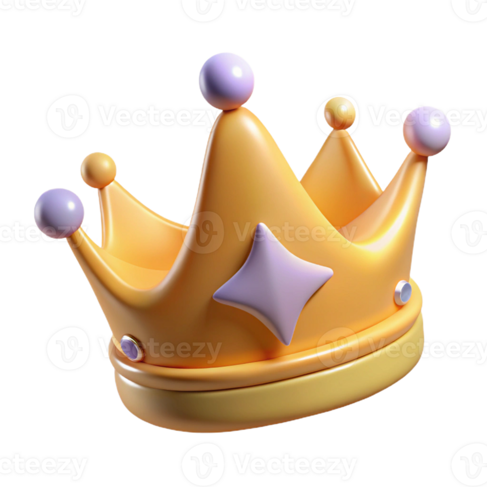 3D Cartoon Crown Render png