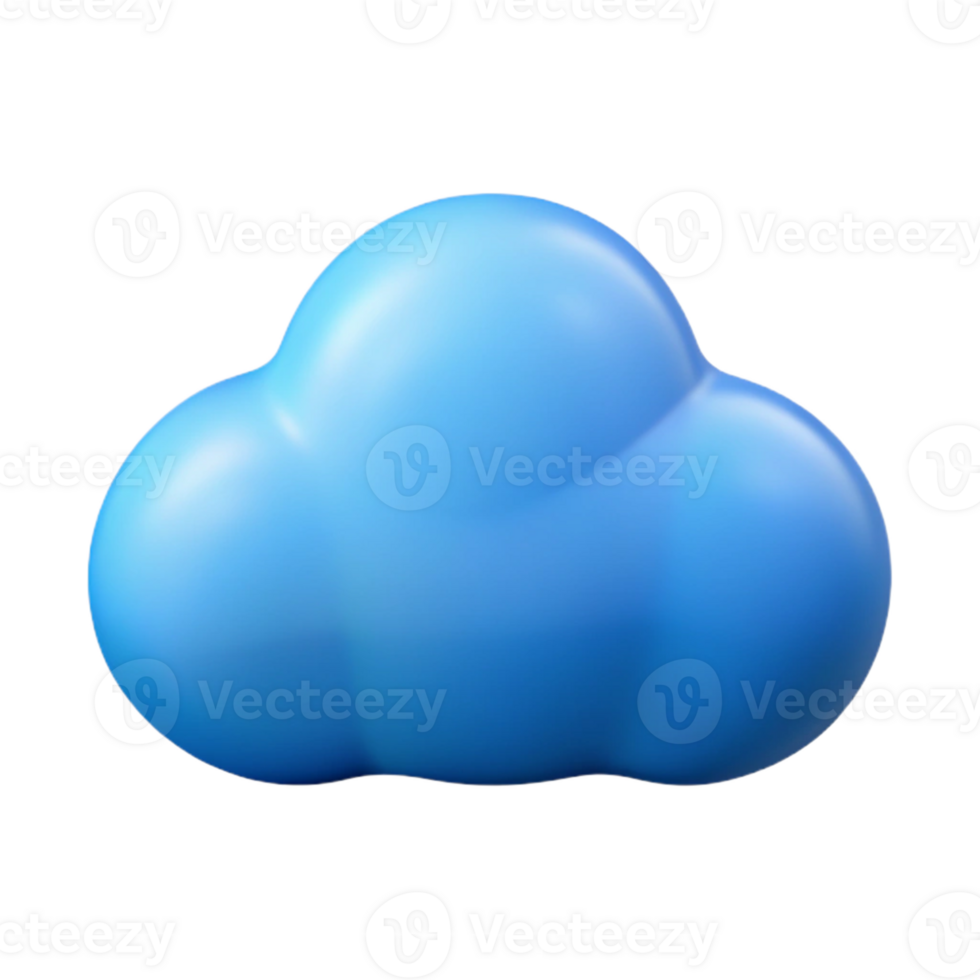 3D Blue Cloud Illustration png