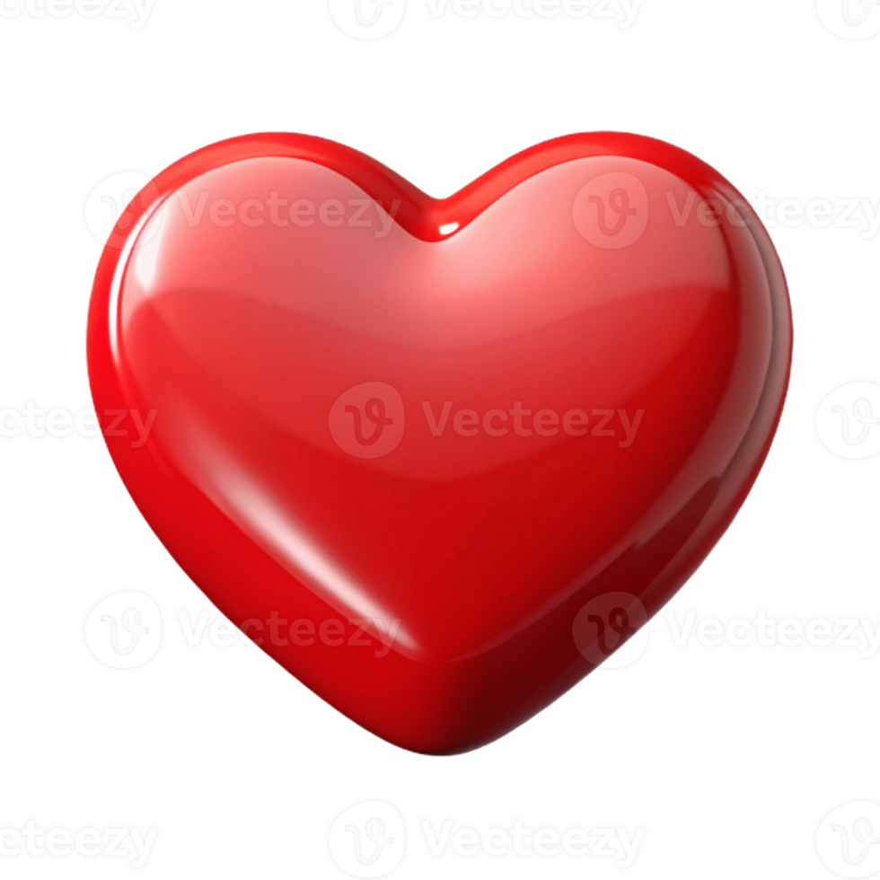 3D Red Heart Illustration png