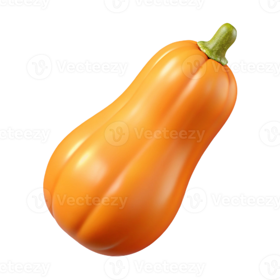 3D Render Butternut Squash Orange Vegetable png